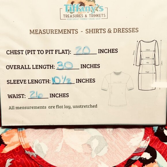 LuLaRoe Perfect Tee Top Womens M Red Bird Print Short Sleeve Casual Stretchy - Picture 6 of 10